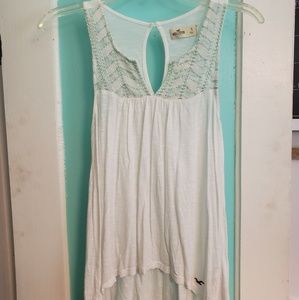 White embroidered tank top